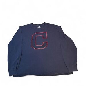 Fanatics Indians Navy Blue Women’s Shirt with Red Lettering